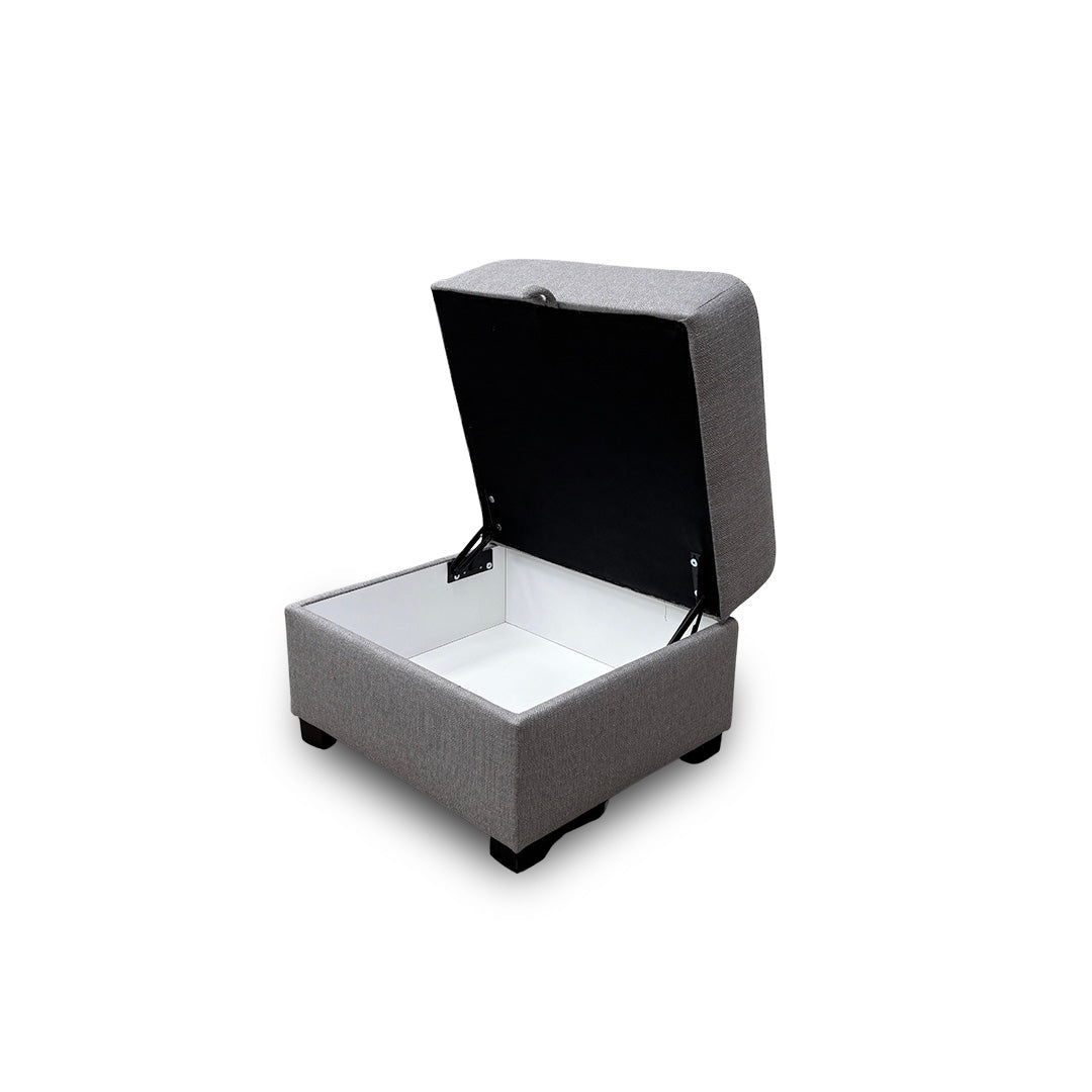 ‘Darcy' Grey Fabric Storage Footstool
