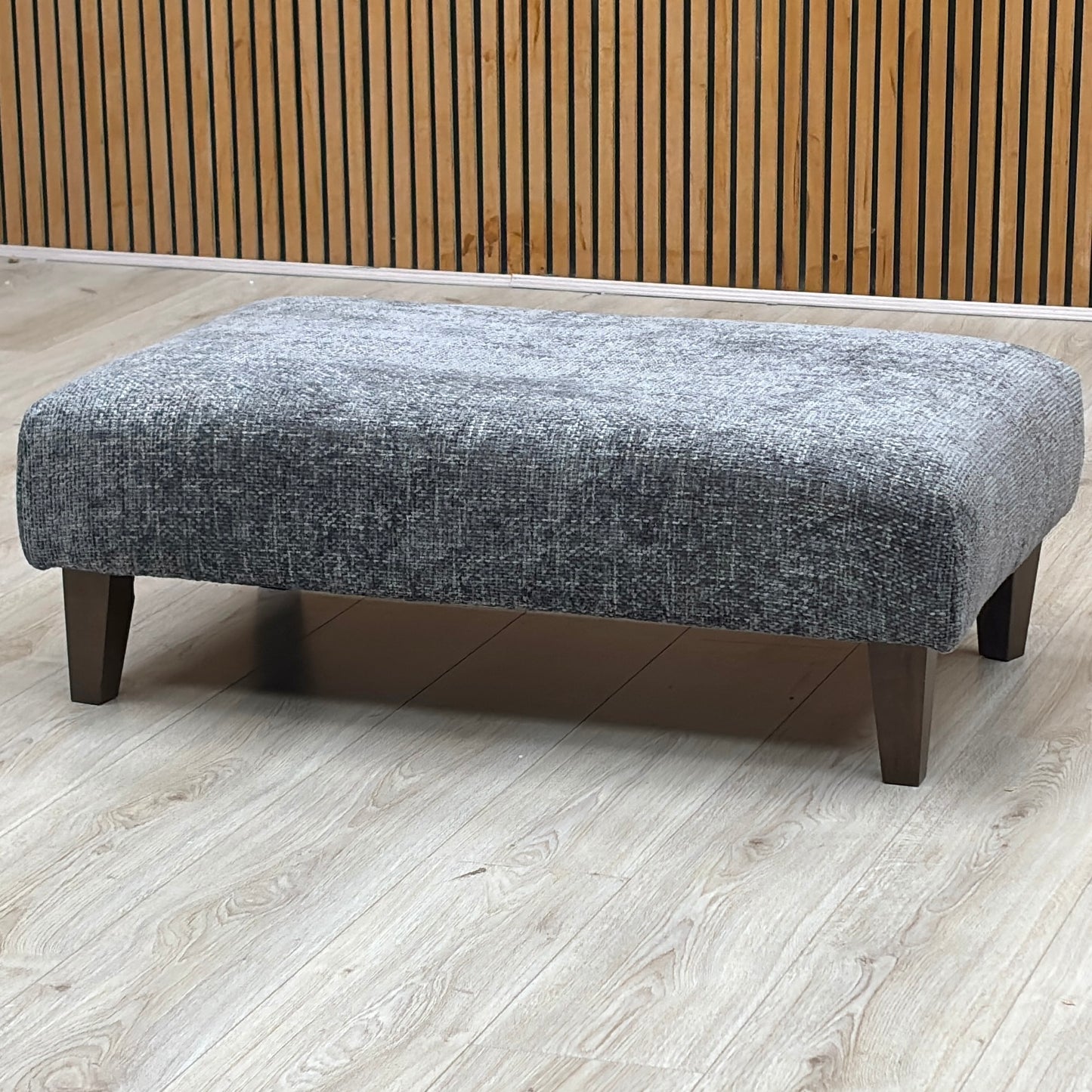 ‘Tabitha’ Slate Blue Woven Fabric Bench Stool Furniture Village