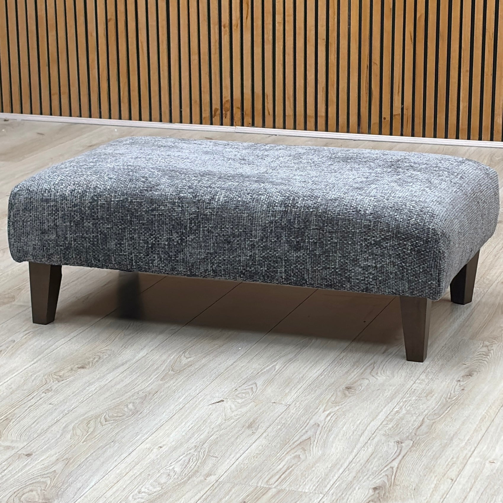 ‘Tabitha’ Slate Blue Woven Fabric Bench Stool Furniture Village