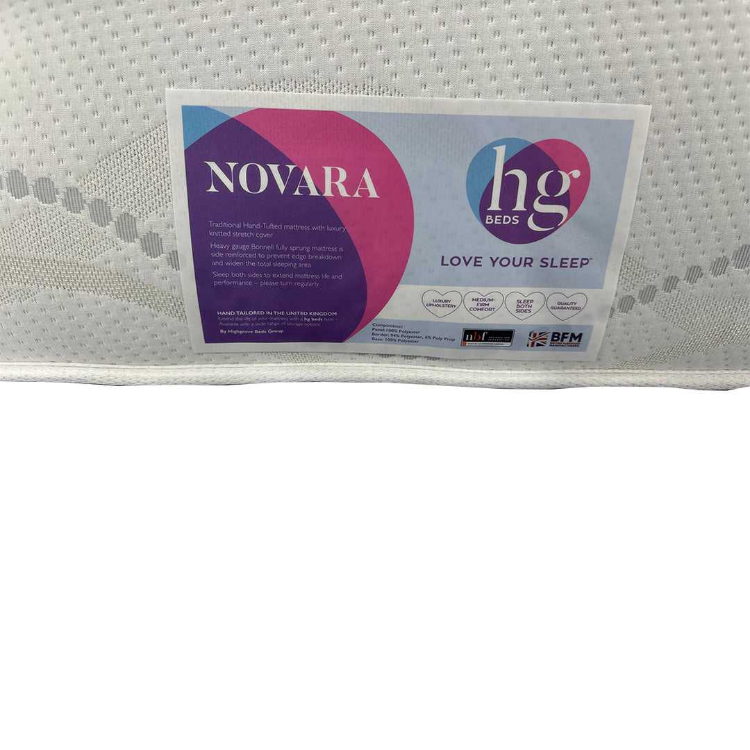 'Novara' Ortho Hand-Tufted Fully Pocket Sprung Double Sided Mattress - Single