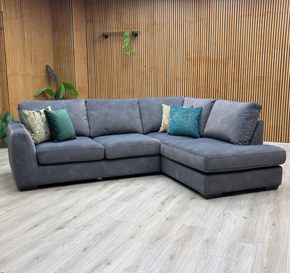‘Dinky’ Dexter Shadow Charcoal Grey Fabric Corner Chaise End Sofa Furniture Village
