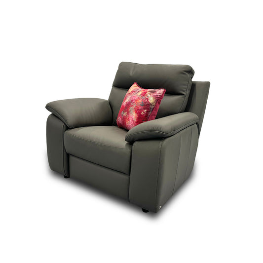 Nicoletti ‘Pepino’ 327 Torello Grigio Scuro Leather Armchair
