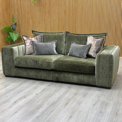'Garland' California Olive Green Dw Ft Fabric 4 Seater Split Frame Sofa with Accent Chair Sofa Set