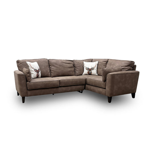 ‘Brondby’ Bfa-Bey-R06 Brown Suede Small Right Hand Facing Corner Sofa