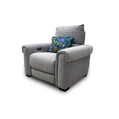 ‘Nixon’ Fab-Mil-R451 Pewter Fabric Power Recliner Chair