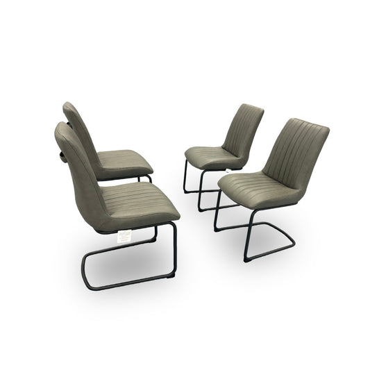 Bodahl ‘Terra’ Grey Faux Leather Set of 4 Fixed Dining Chairs