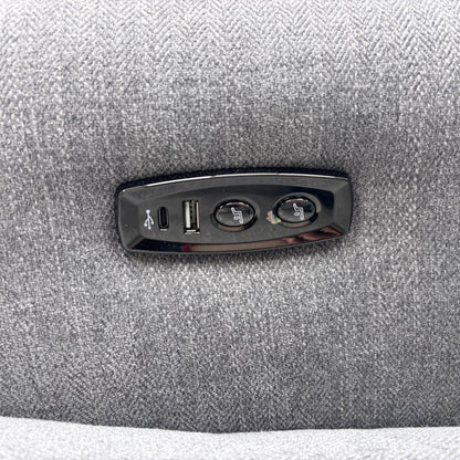 ‘Nixon’ Fab-Mil-R451 Pewter Fabric Power Recliner Chair