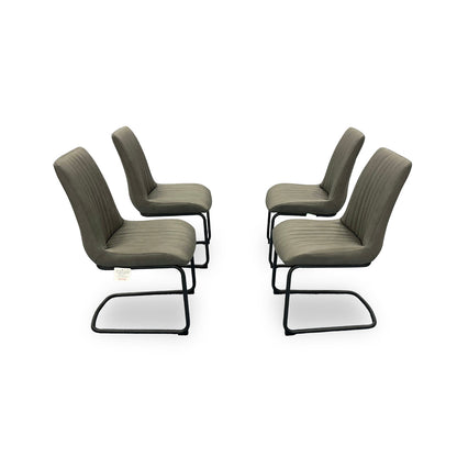 Bodahl ‘Terra’ Grey Faux Leather Set of 4 Fixed Dining Chairs