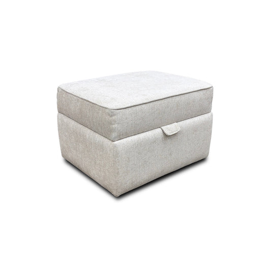 Boutique Collection ‘Blenheim’ Darwin Ivory Fabric Small Storage Footstool