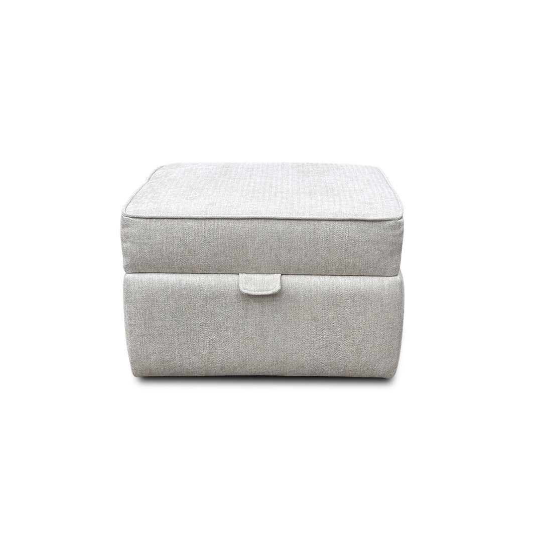 Boutique Collection ‘Blenheim’ Darwin Ivory Fabric Small Storage Footstool