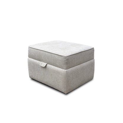 Boutique Collection ‘Blenheim’ Darwin Ivory Fabric Small Storage Footstool