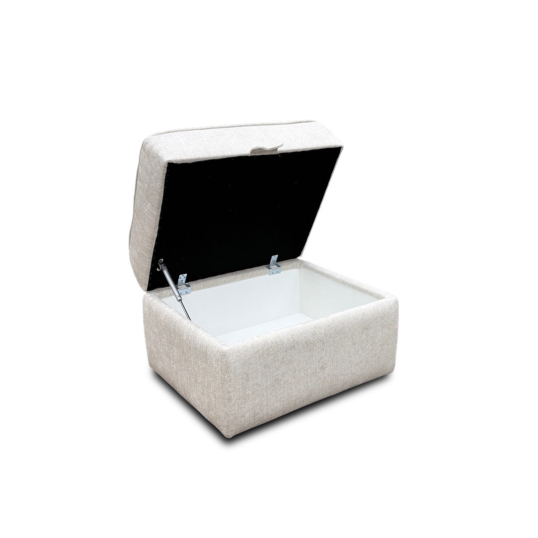 Boutique Collection ‘Blenheim’ Darwin Ivory Fabric Small Storage Footstool
