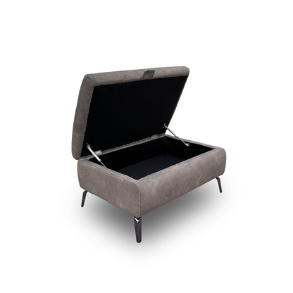 ‘Jude’ Mocha Dexter 04 43504 Fabric Storage Footstool