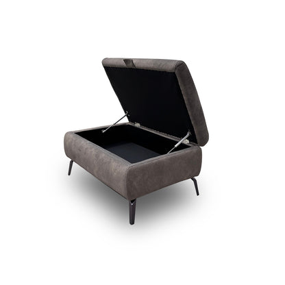 ‘Jude’ Mocha Dexter 04 43504 Fabric Storage Footstool