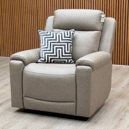 ‘Nova’ Taupe Grey Fabric Power Recliner Armchair