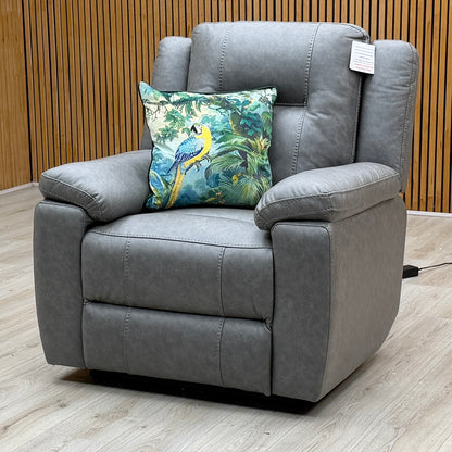 ‘Marlowe’ Grey Microfiber Fabric 3 + 2 Seater Power Recliner with Power Armchair Sofa Set
