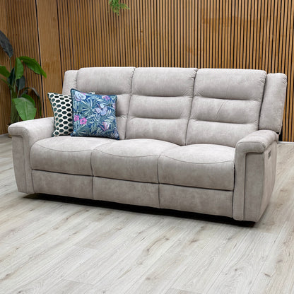 'Vega' Beige Microfiber Fabric 3 + 2 Seater Power Recliner Sofa Set