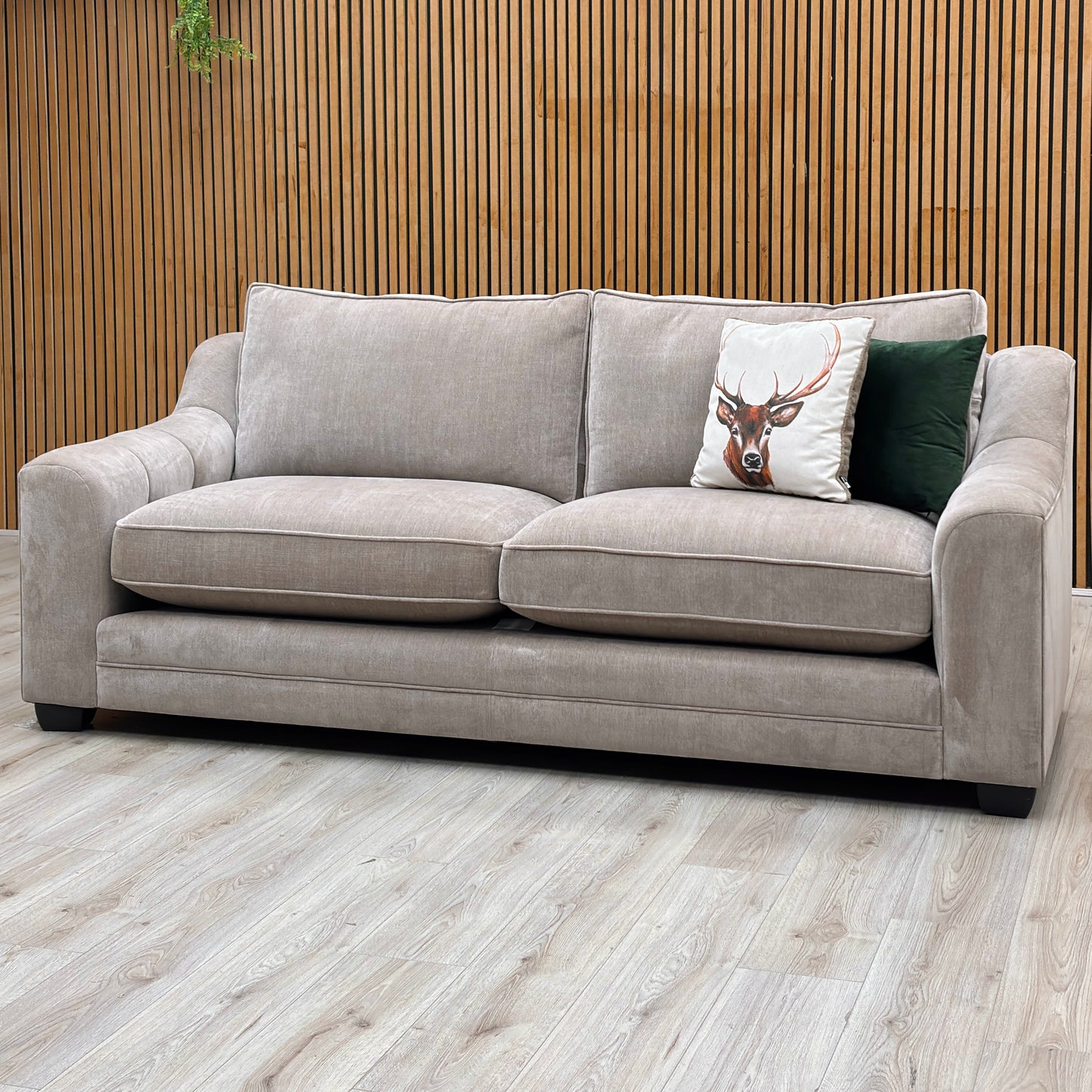 ‘Regency’ Aston Latte Fabric 3 Seater Sofa Furniture Village