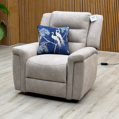 'Vega’ Beige Microfiber Fabric Power Recliner Armchair