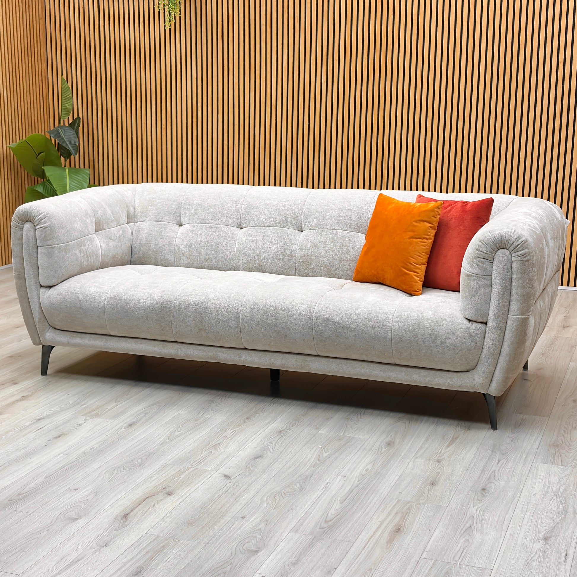 Ideal Home ‘Sienna' Hudson Mink 25120 Fabric 3 Seater Sofa Furniture Village
