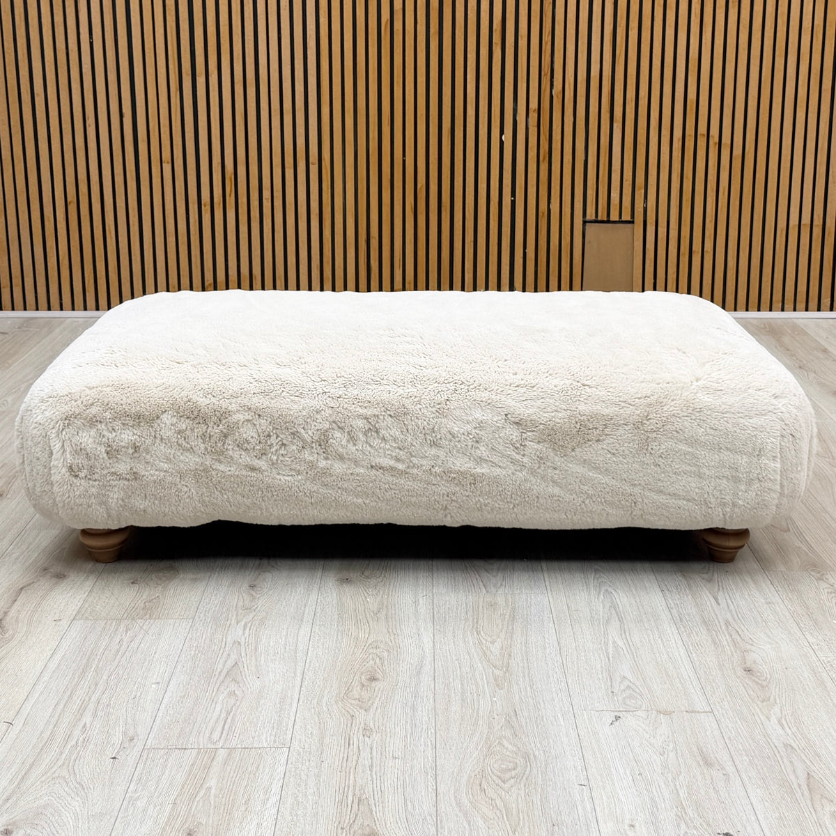 Ideal Home ‘Cotswold’ Darwin Ivory Faux Fur Bench Footstool