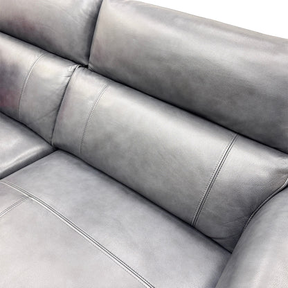 ‘Moet’ Cat-60/24 Navy Leather 3 Seater Power Recliner Sofa with Telescopic Headrests