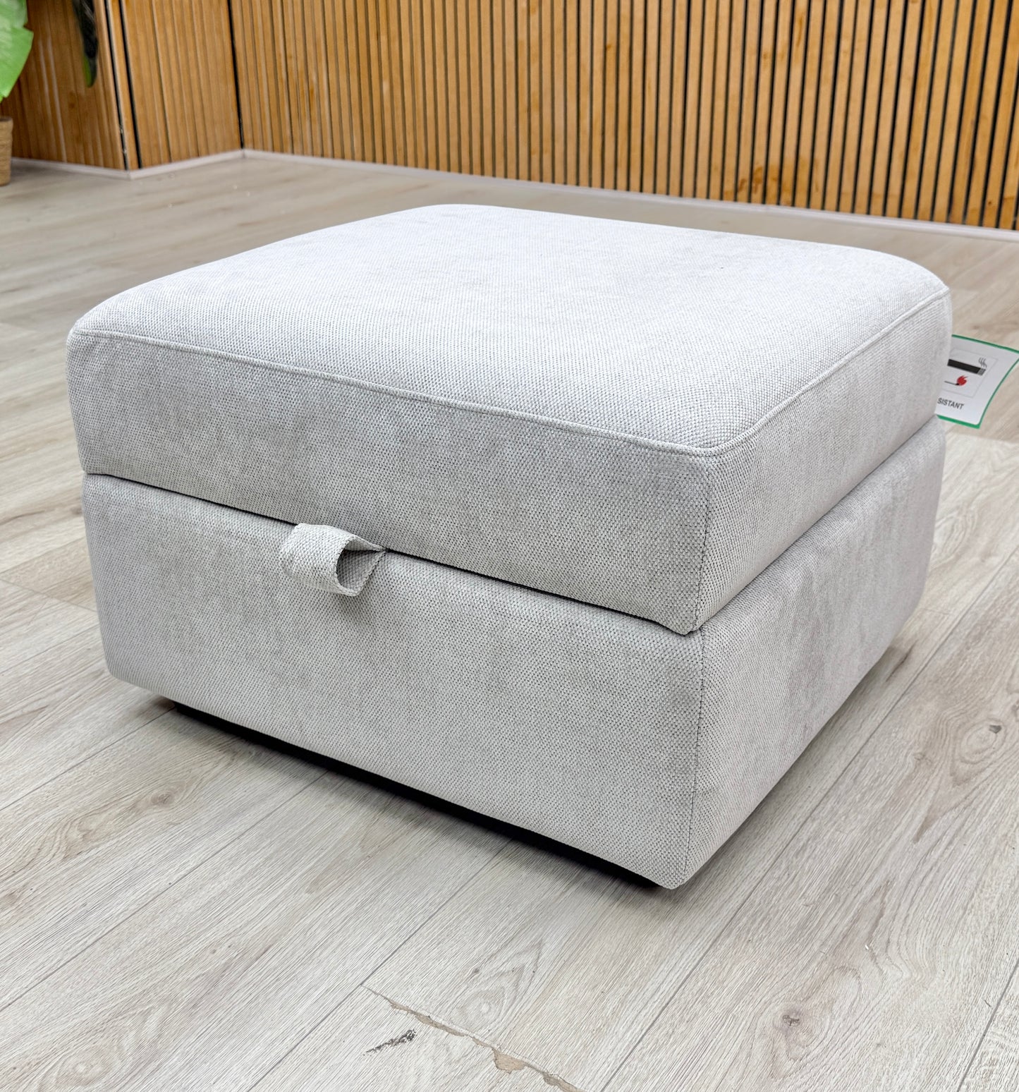 'Mia' Silver Catalina Chenille Fabric Storage Footstool – view 3