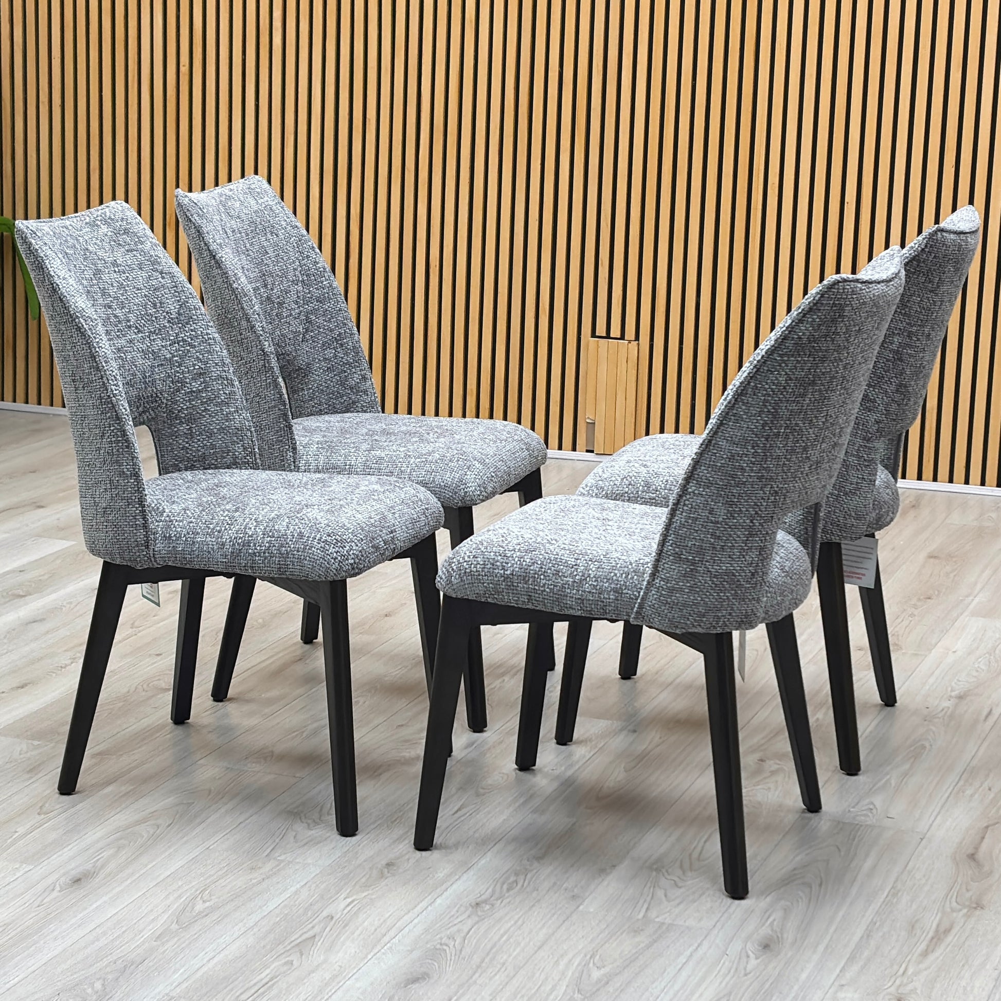 ‘Valley’ Light Grey Fabric Dining Chairs - Set of 4 Thornbrook (a Joseph James brand)
