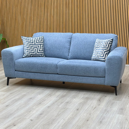 ‘Bocelli’ Shore Indigo Light Blue Fabric 3 Seater Sofa Furniture Village