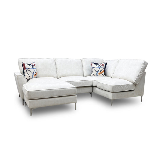 ‘Legend’ Sublime Pearl Velvet Right Hand Facing Classic Back Corner Sofa