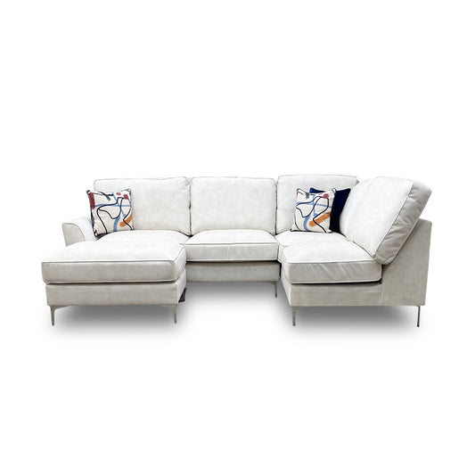 ‘Legend’ Sublime Pearl Velvet Right Hand Facing Classic Back Corner Sofa