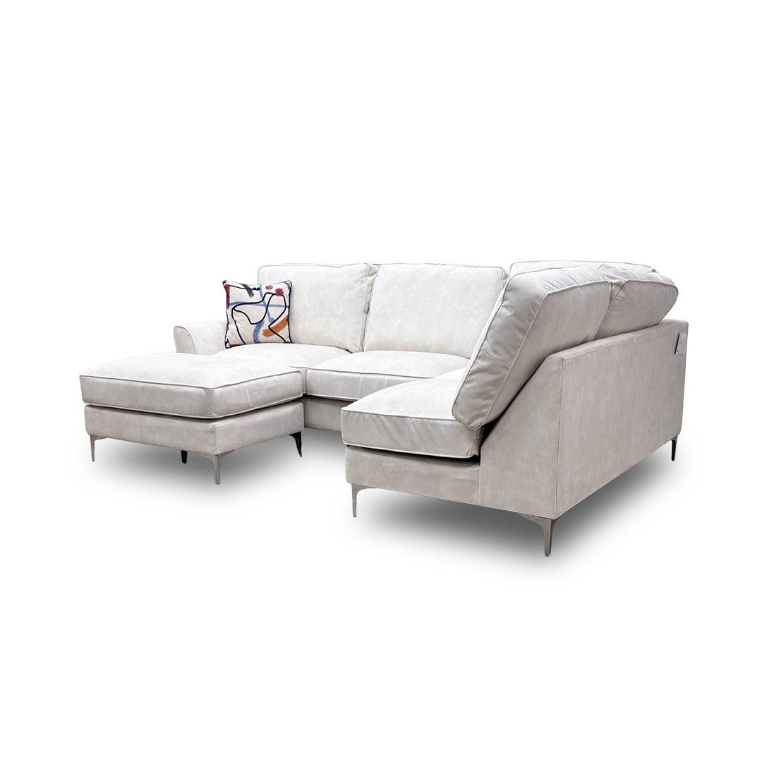 ‘Legend’ Sublime Pearl Velvet Right Hand Facing Classic Back Corner Sofa