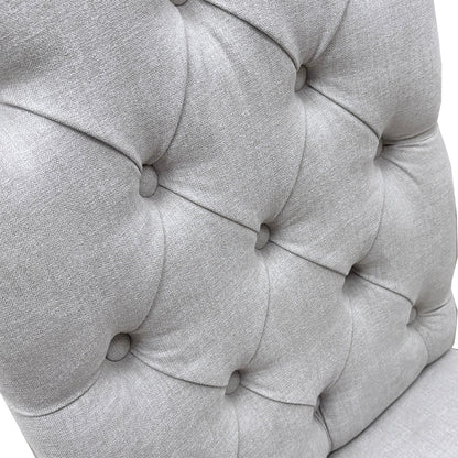 ‘Hamilton’ Taupe Fabric Pair of Button Back Chairs - Set of 2