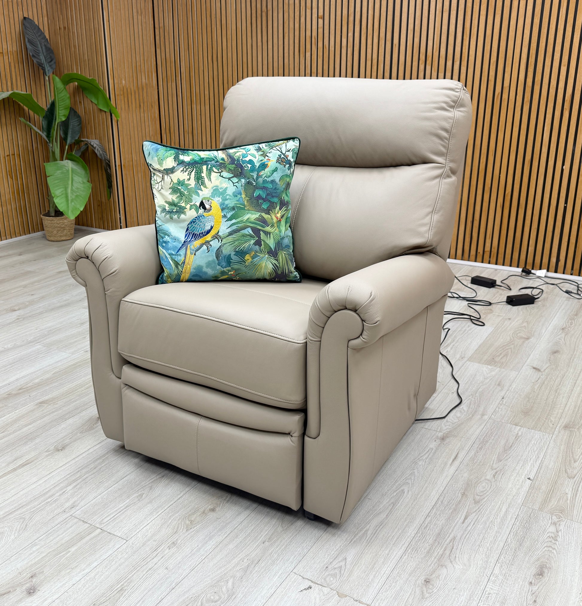 G Plan 'Avon' L846 Cambridge Taupe Leather Lift and Rise Recliner Armchair – view 3