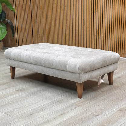 'Palace' Oasis Silver Fabric Large Bench Footstool