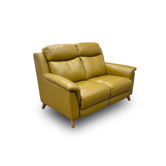 ‘Sienna’ Mustard Leather 2 Seater Sofa