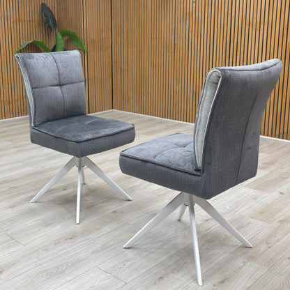 'Glacier' Set of 2 Swivel Dining Chairs