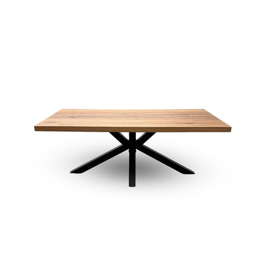 Bodahl 'Terra' 01 Oiled Solid Oak Straight Top 200cm Table with Metal Star Base