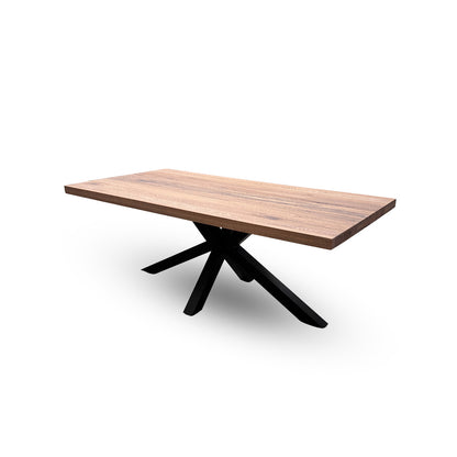 Bodahl 'Terra' 01 Oiled Solid Oak Straight Top 200cm Table with Metal Star Base