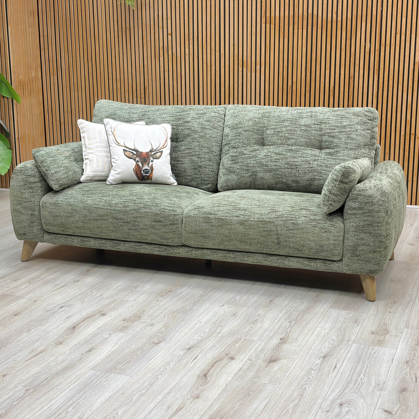 ‘Malmo’ Fab-Mga-R11 Olive Green Fabric 3 Seater Sofa Furniture Village