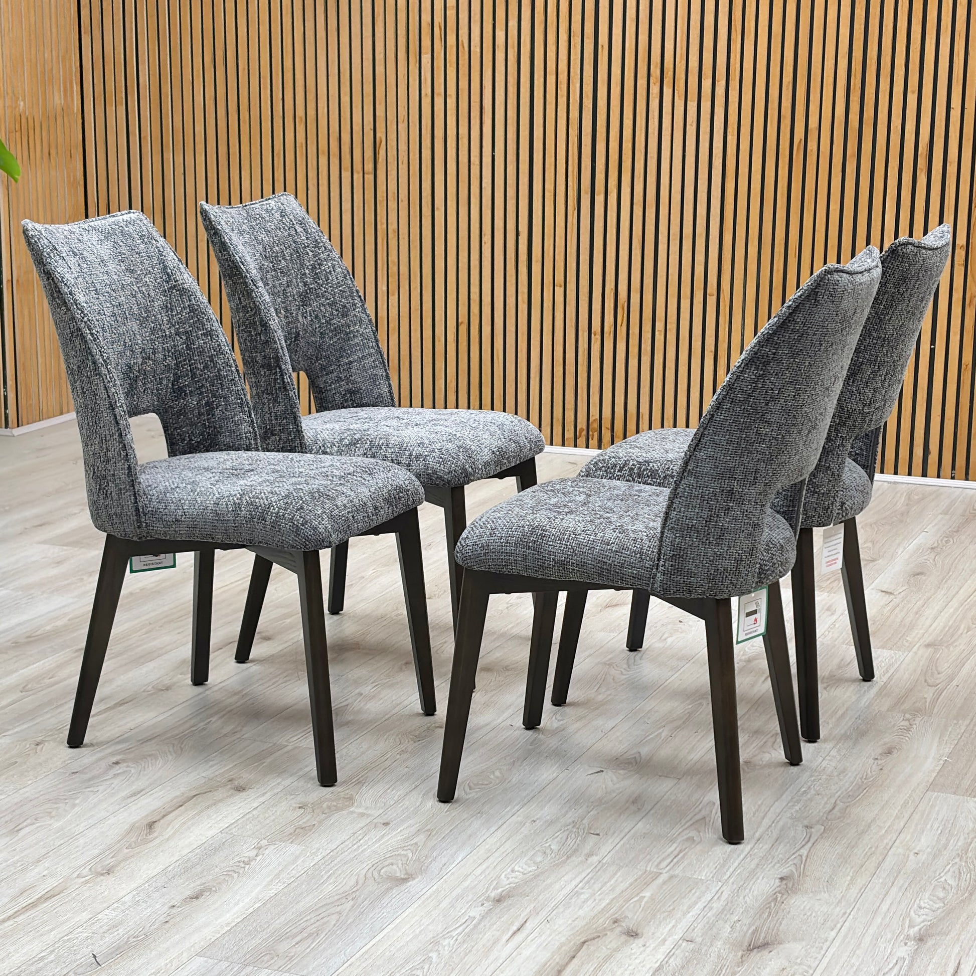 ‘Valley’ Dark Grey Fabric Dining Chairs - Set of 4 Thornbrook (a Joseph James brand)
