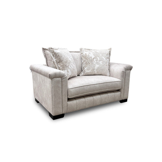 'Dolcie' Cream Combination Dolcie Combination Velvet Formal Back Cuddler Chair