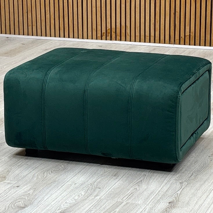 ‘Elphaba’ Opulence Bottle Green Velvet Fabric Storage Footstool Furniture Village