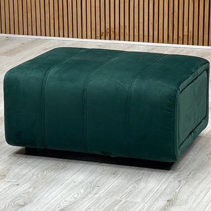 ‘Elphaba’ Opulence Bottle Green Velvet Fabric Storage Footstool Furniture Village