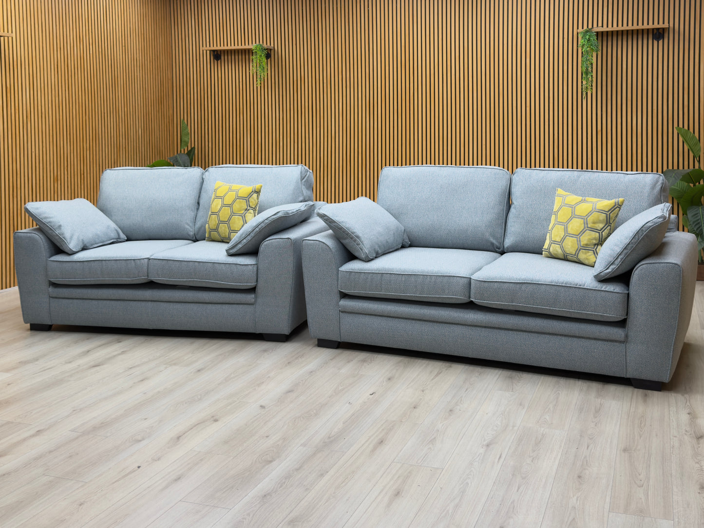 Chalfont Orm Duck Egg Fabric 3 + 2 Seater Sofa Set – view 3