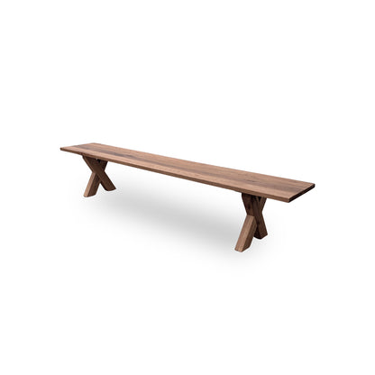Bodahl 'Loki' 01 Oiled Solid Oak Dining Bench with Wooden X-Legs