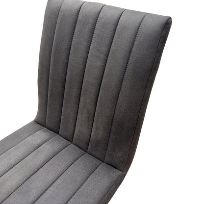 'Moon' Grey Faux Leather Cantilever Dining Chair