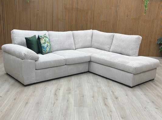 'Amalfi' Silver Cord Fabric Right Hand Facing Corner Chaise Sofa