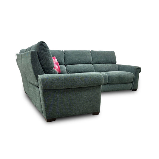 'Nixon' Fab-Ska-R48 Moss Green Fabric Left Hand Facing Corner Sofa