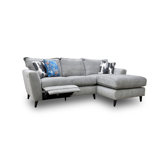 'Sofia' Marlon Casper Wf Fabric Power Recliner Corner Sofa with Chaise End